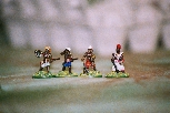 Female headhunters from Dixon's Dahomey range. They are very much the same figures as the female askaris, except with extra heads and a little less clothes.

Hairy armpits add authenticity...