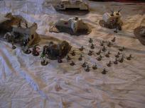 I did not paint these Eldar. I bought them painted. Usually I don't buy painted stuff, but the price was so low I figured it might be worth the bother to strip the paint and repaint them. But when I got them, I didn't have the heart to strip them...