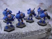 Contents of two Cobalt assault blisters randomly mixed. These figures come with separate arms, but the poses are a bit limited as you really can't place the arms anywhere near each other. They'll rotate like windmills, yes, but can you have an empty hand support a gun? Oh, no...