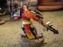 Originally, I meant to give them just plain red clothing, but then I decided to do the flame motif and I'm pretty happy with the results.