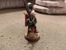 I thought about another color scheme, but my Foundry Wine Red was not co-operating and I went back to plain red.